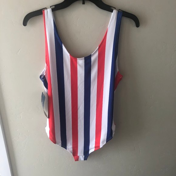Pepsi One Piece Swimming Suit Red White Blue sz L - Picture 2 of 4